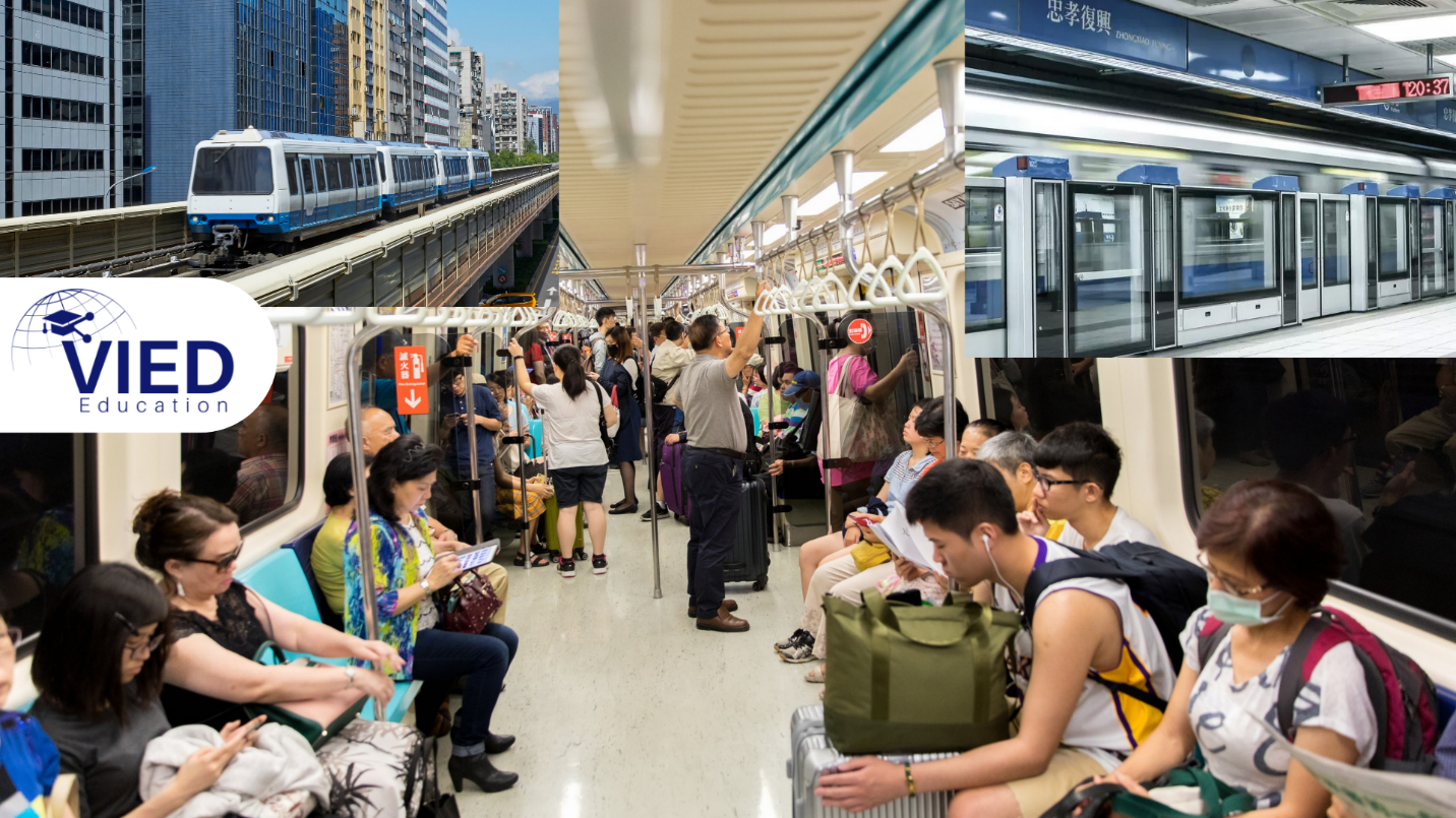 Tàu điện ngầm MRT ở Đài Loan.